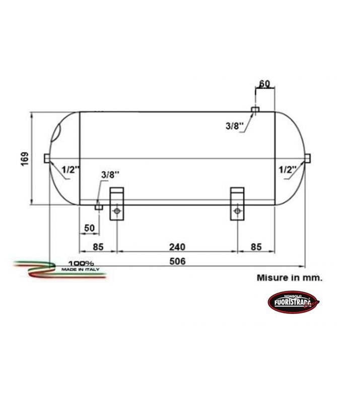 SERB0500-OR-INOX316L - SERBATOIO ARIA COMPRESSA INOX 316L 500