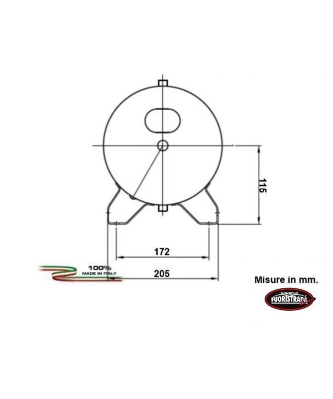 Serbatoio Per Aria Compressa Ausiliario da 10 Litri.