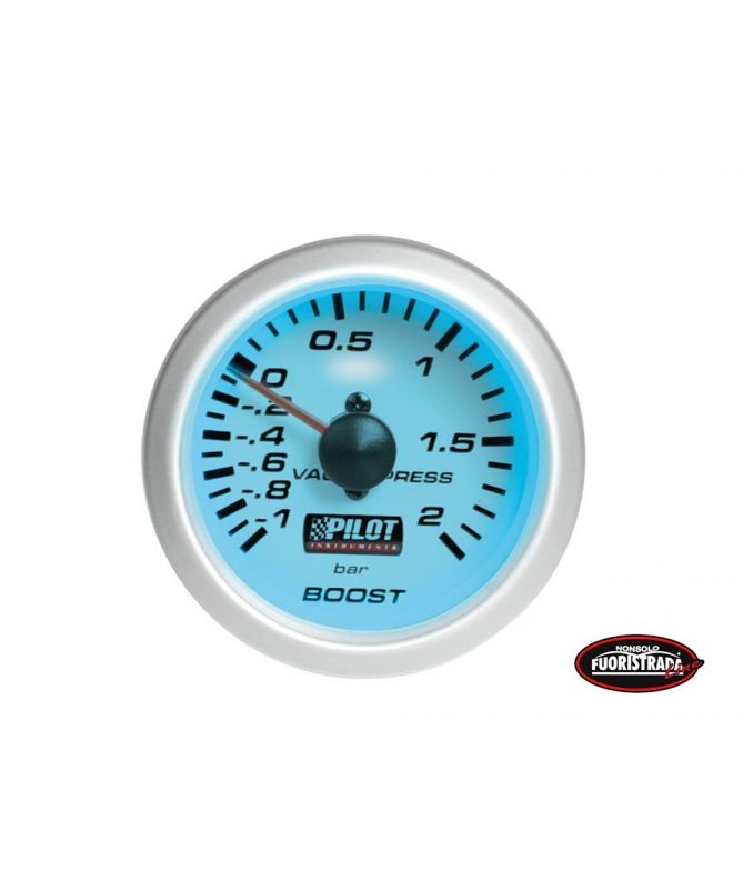 Manometro de presión de turbo Blanco  Race Sport  52mm. 12v. — Totcar