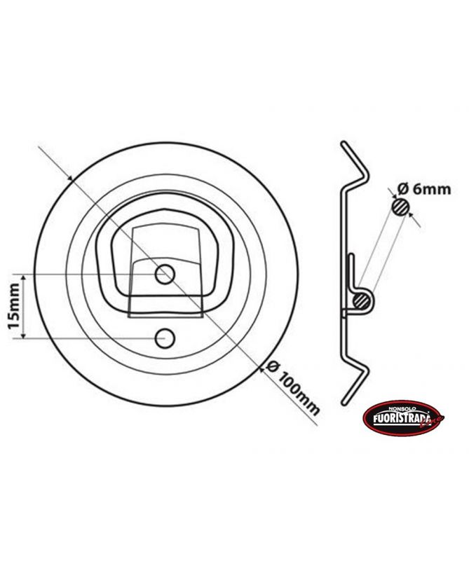 Ganci con Base Tonda per Ancoraggio, 2 pz