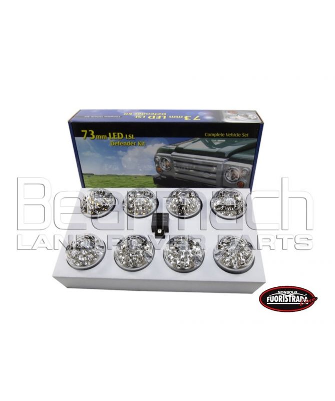 KIT 8 Luci a Led Per Land Rover Defender Con Vetro Trasparente