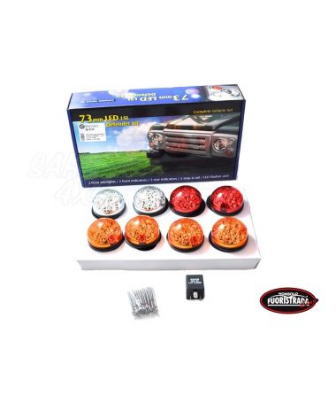 KIT 8 Luci a Led Per Land Rover Defender Con Vetro Colorato