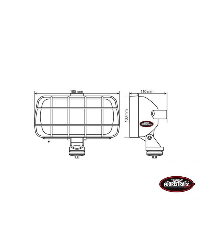 Faro da lavoro alogeno rettangolare 12/24V